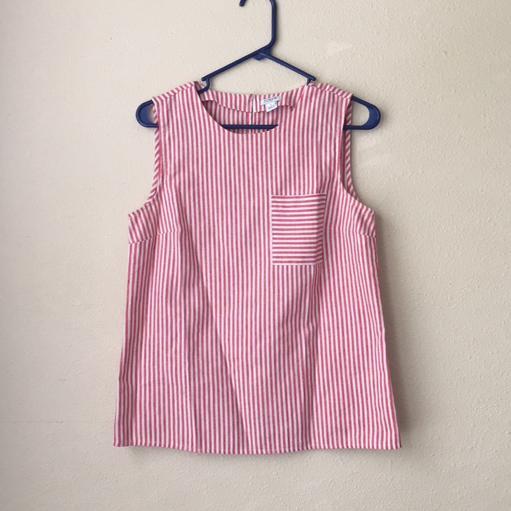 JCrew Red and white stripe top